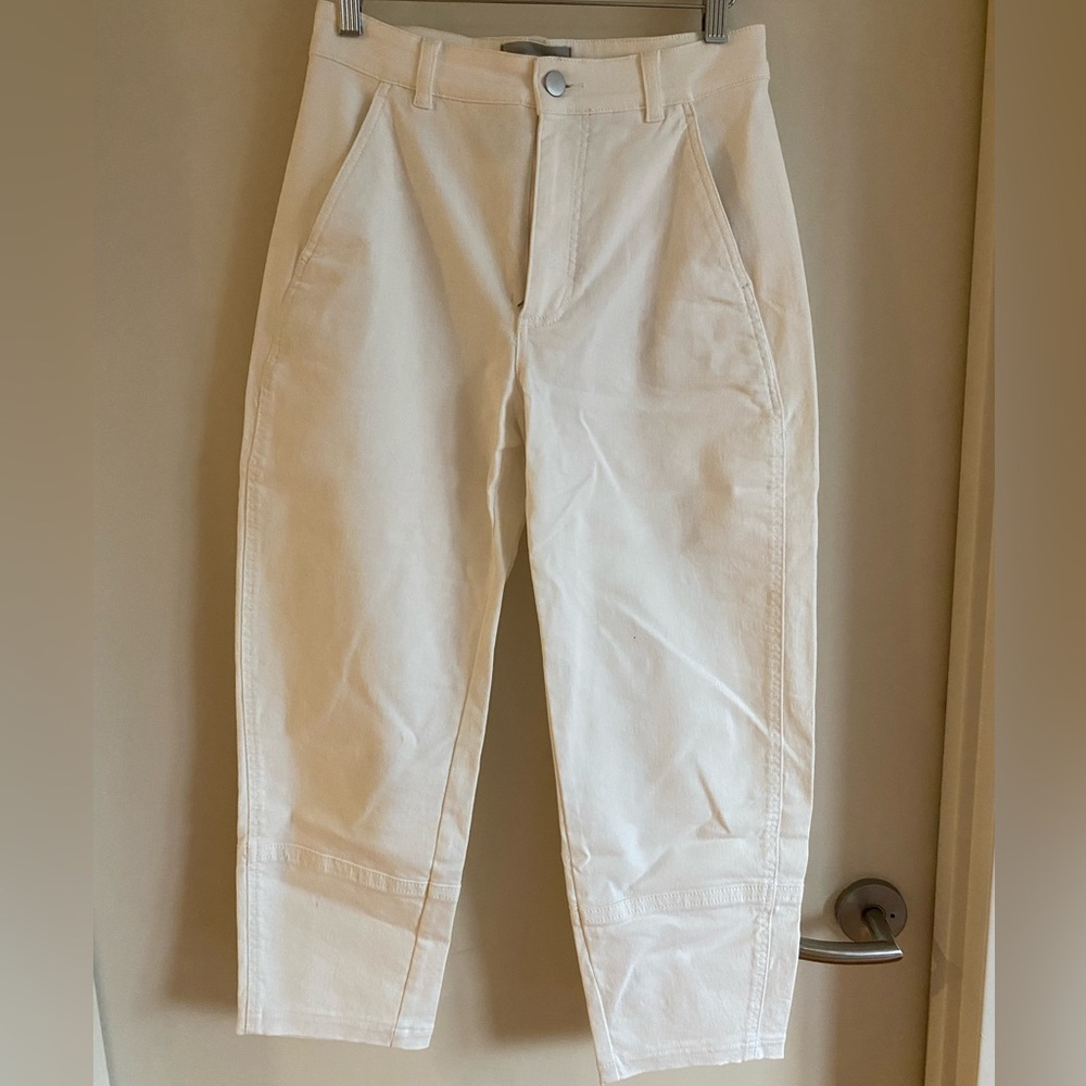 Everlane Cream High-Rise Cropped Pants